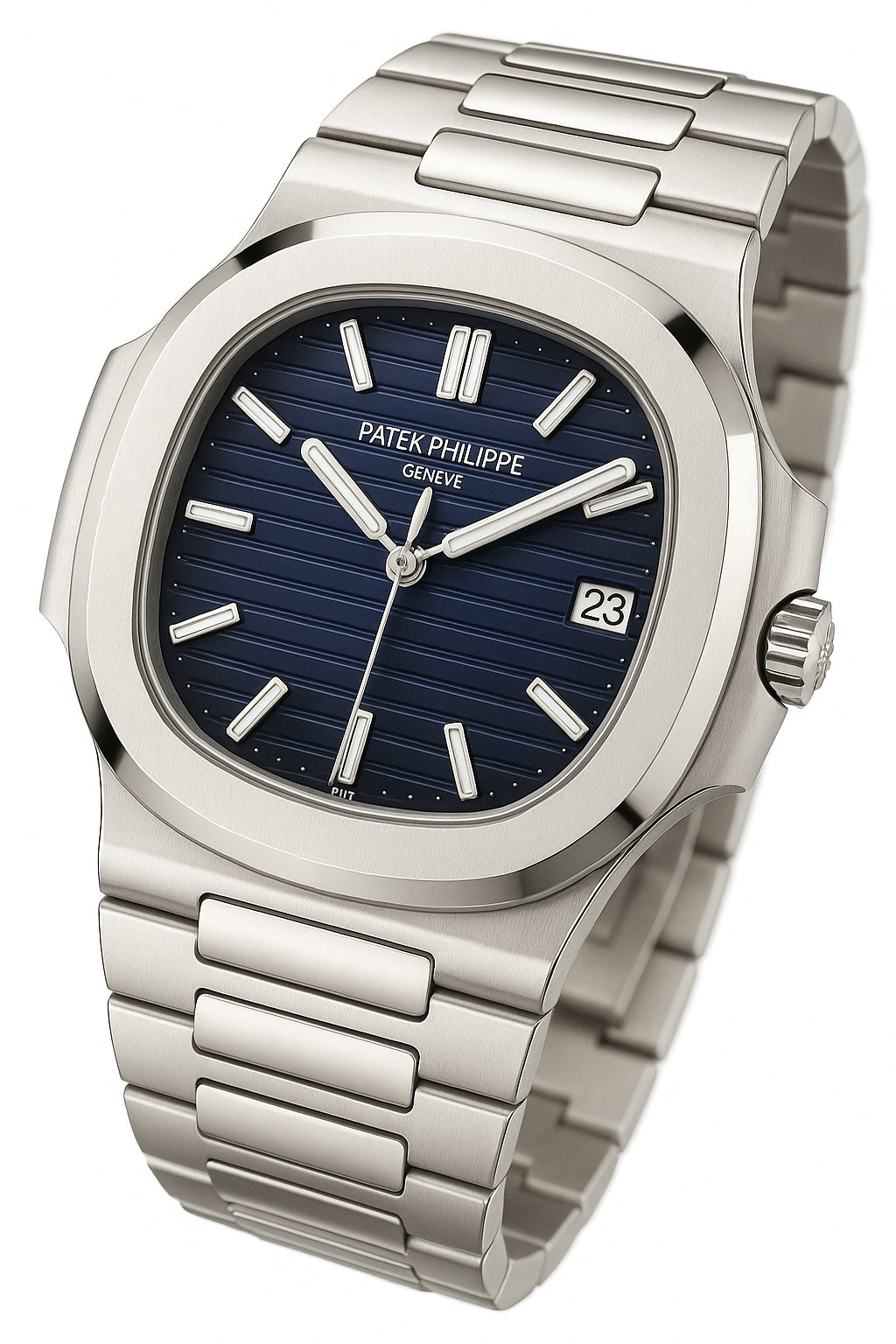 Patek Philippe Silver Watch with Date